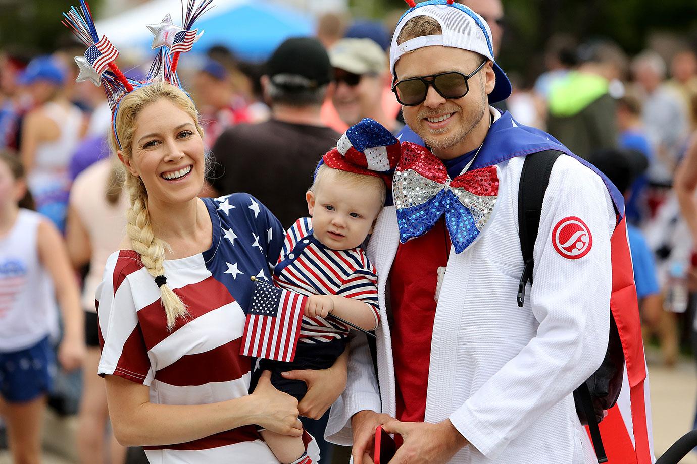 EXCLUSIVE: Heidi and Spencer Pratt take Gunner to the 4th of July run in LA.