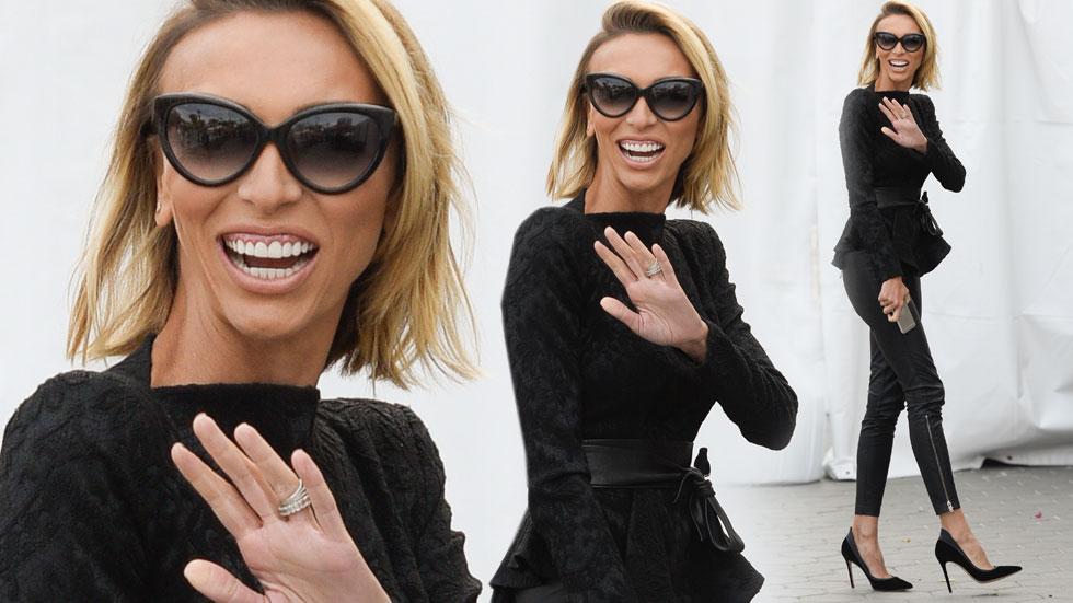 Giuliana rancic skinny arms legs black leather 02