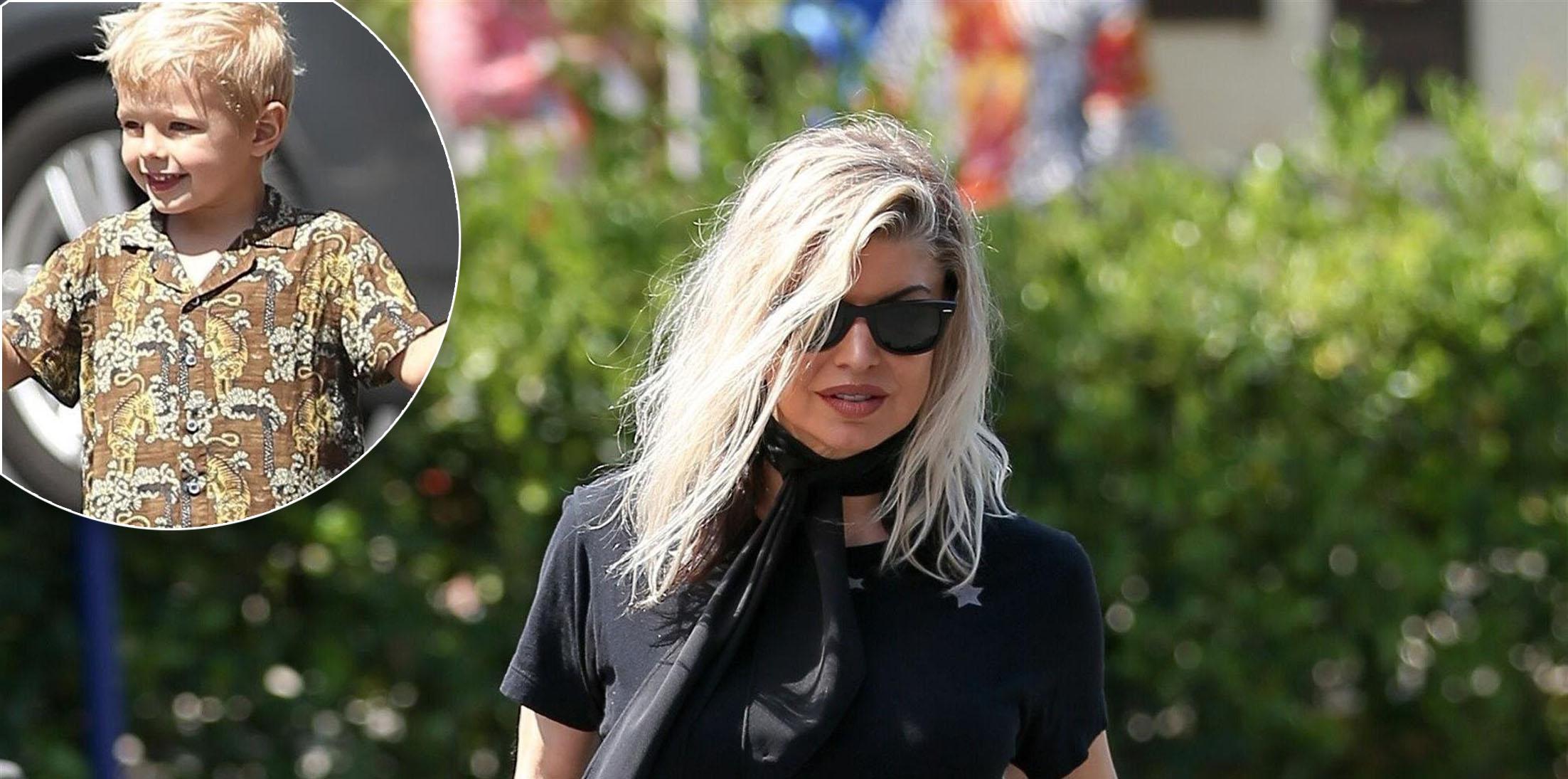 *EXCLUSIVE* Fergie and son Axl head to church without Josh