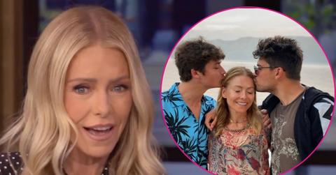 Composite photo of Kelly Ripa and her sons.