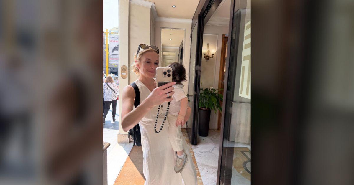 lindsay lohan son luai twin in all white during italy vacation