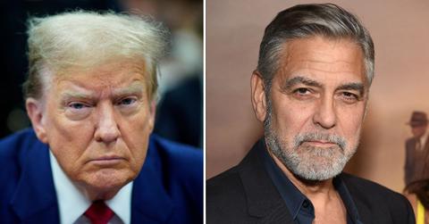 Composite photo of Donald Trump and George Clooney