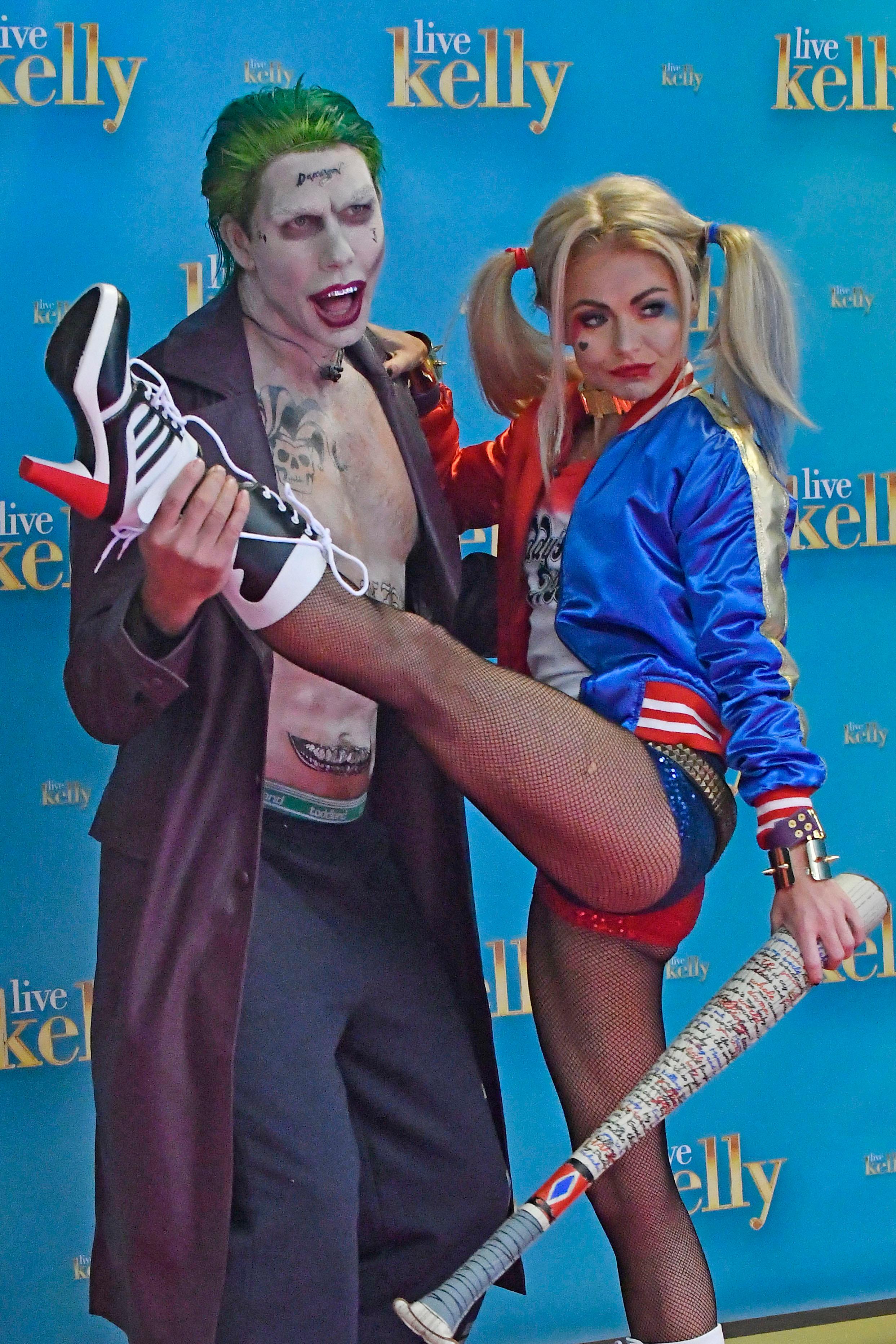 Kelly Ripa and Jerry O&#8217;Connell dress up as Harley Quinn and The Joker for Halloween in New York City