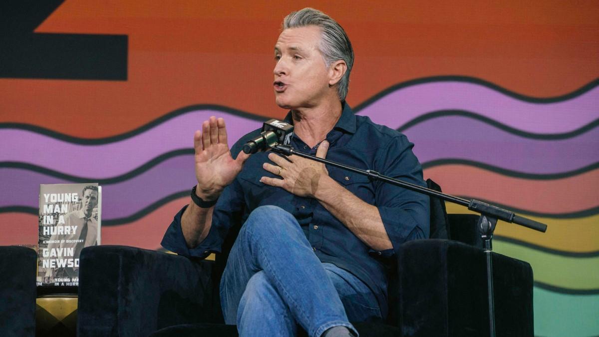 image of Gavin Newsom typically calls out Donald Trump on social media. 