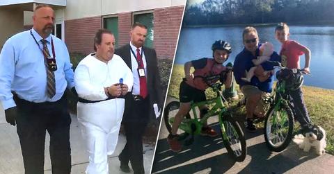 Anthony Todt arrested following murders of family; inset of todt with Children