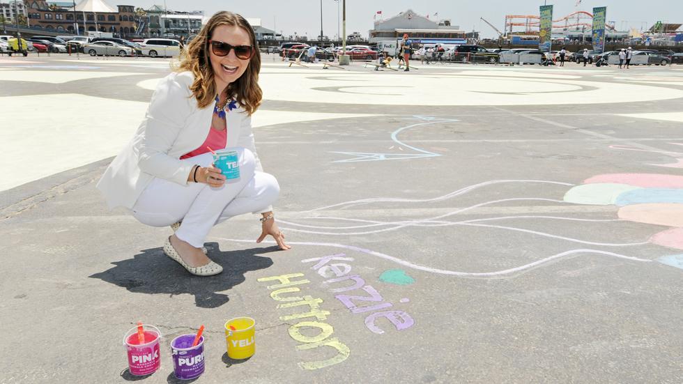 RoseArt Chalk Pain Mural at Santa Monica Pier