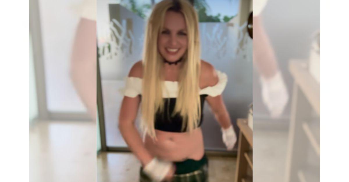 photo of The 43-year-old rocked a skimpy schoolgirl outfit to reveal her news