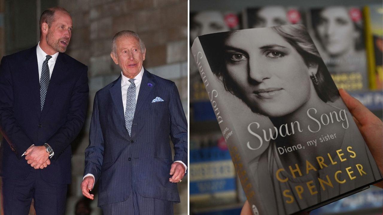 Split photo of King Charles, Prince William and Princess Diana