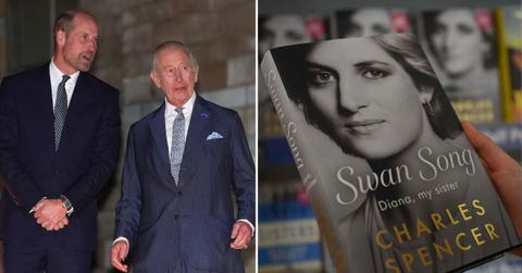 Split photo of King Charles, Prince William and Princess Diana