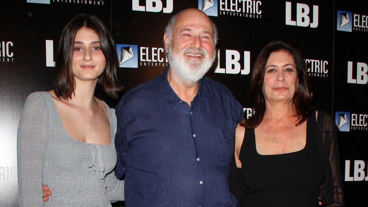 Image of Romy Reiner, Rob and Michele Reiner's youngest child, threw the ceremonial first pitches at the Los Angeles Dodgers vs. Boston Red Sox game with Jake Reiner.