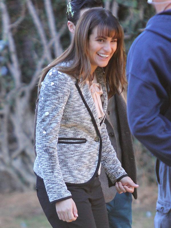 Lea Michele on the set of &#8216;Glee&#8217; in Los Angeles***NO DAILY MAIL SALES***