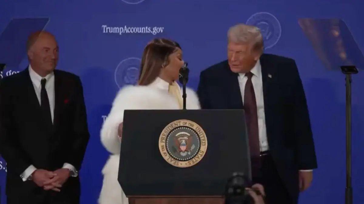 Photo of Nicki Minaj was by Donald Trump's side during the president's Trump Account Summit. 