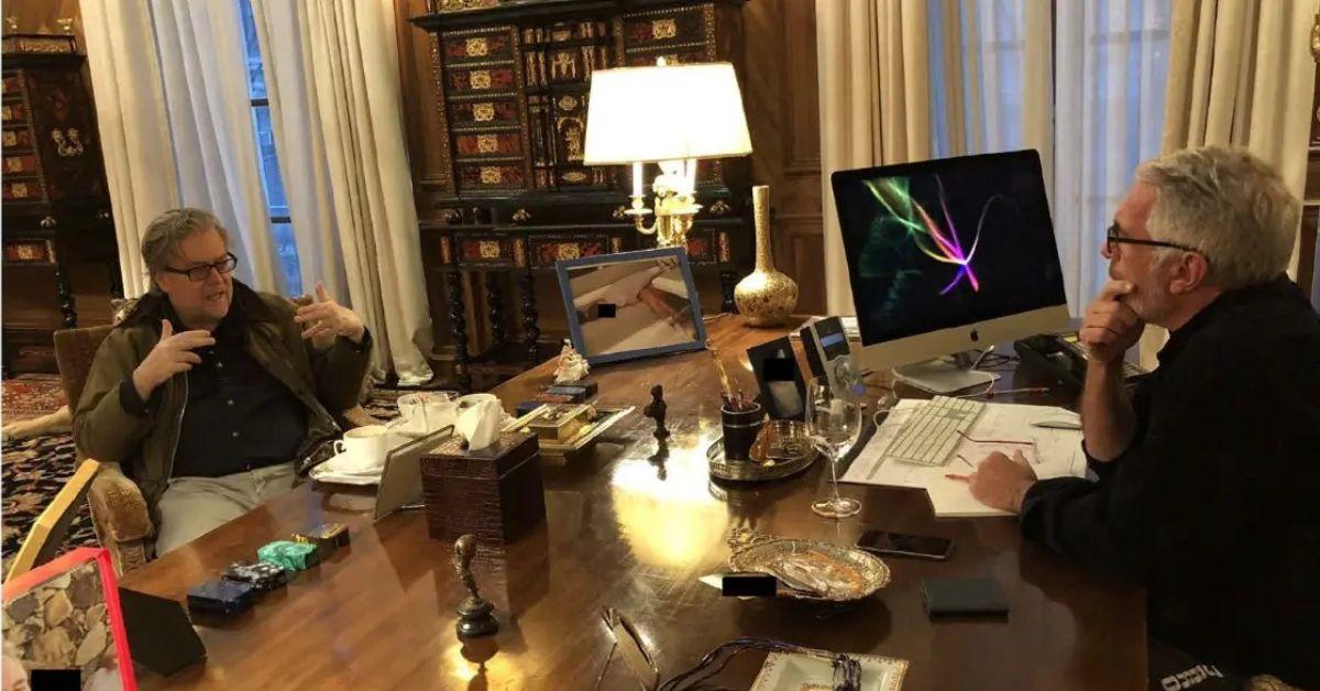 image of Steve Bannon and Jeffrey Epstein appeared to be cfriends.