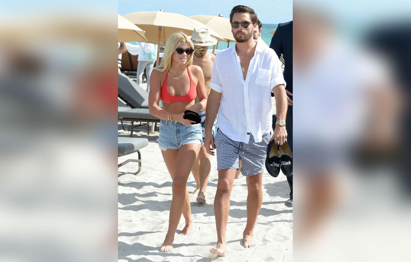 Sofia Richie and Scott Disick looking good leaving the beach in Miami