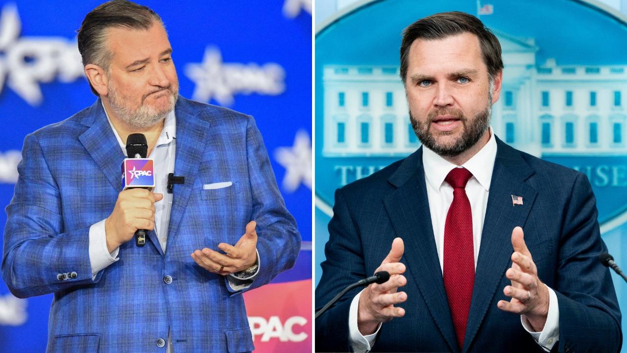 Split image of ted cruz and jd vance