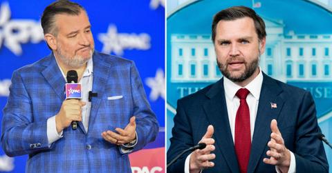 Split image of ted cruz and jd vance