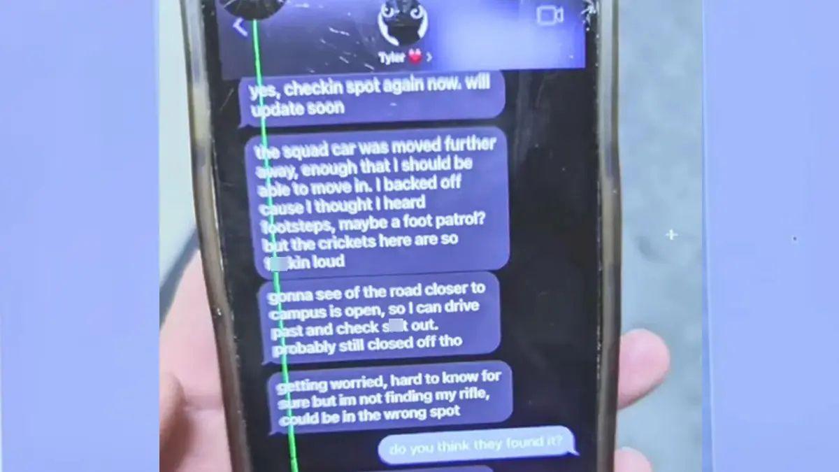 Photo of Tyler Robinson and Lance Twiggs' text messages were exposed in court.
