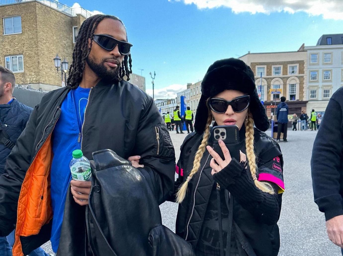 madonna rumored boyfriend akeem morris soccer game london photos