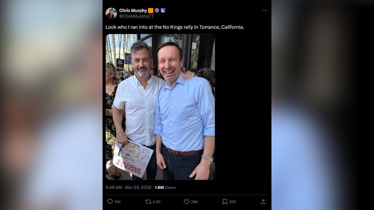 Image of Chris Murphy appeared alongside the late-night host.