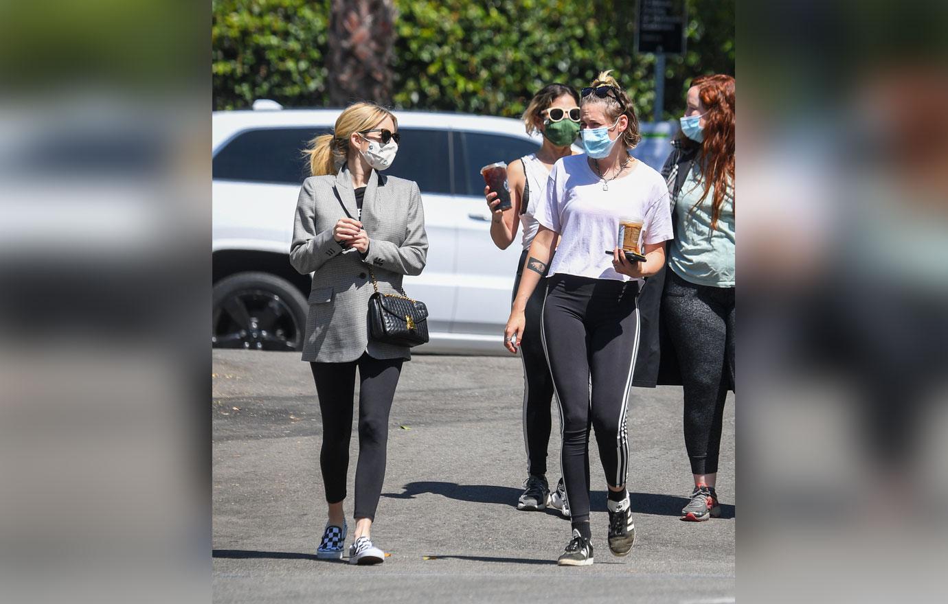 Pregnant Emma Roberts Spotted Coffee Kristen Stewart