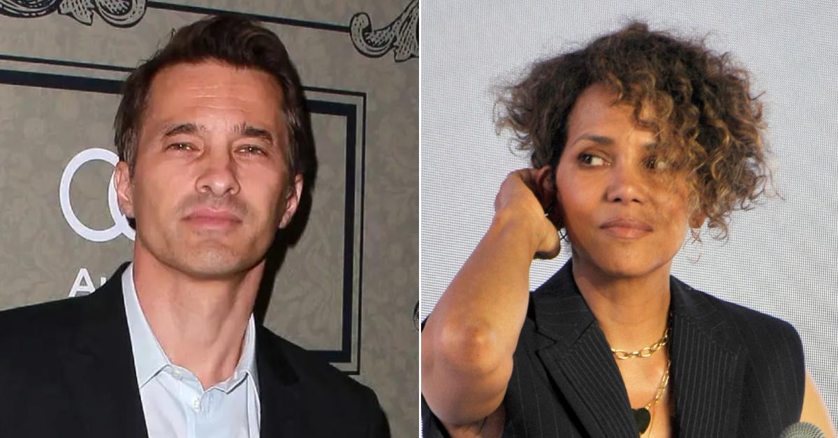 Photo of Olivier Martinez and an image of Halle Berry.