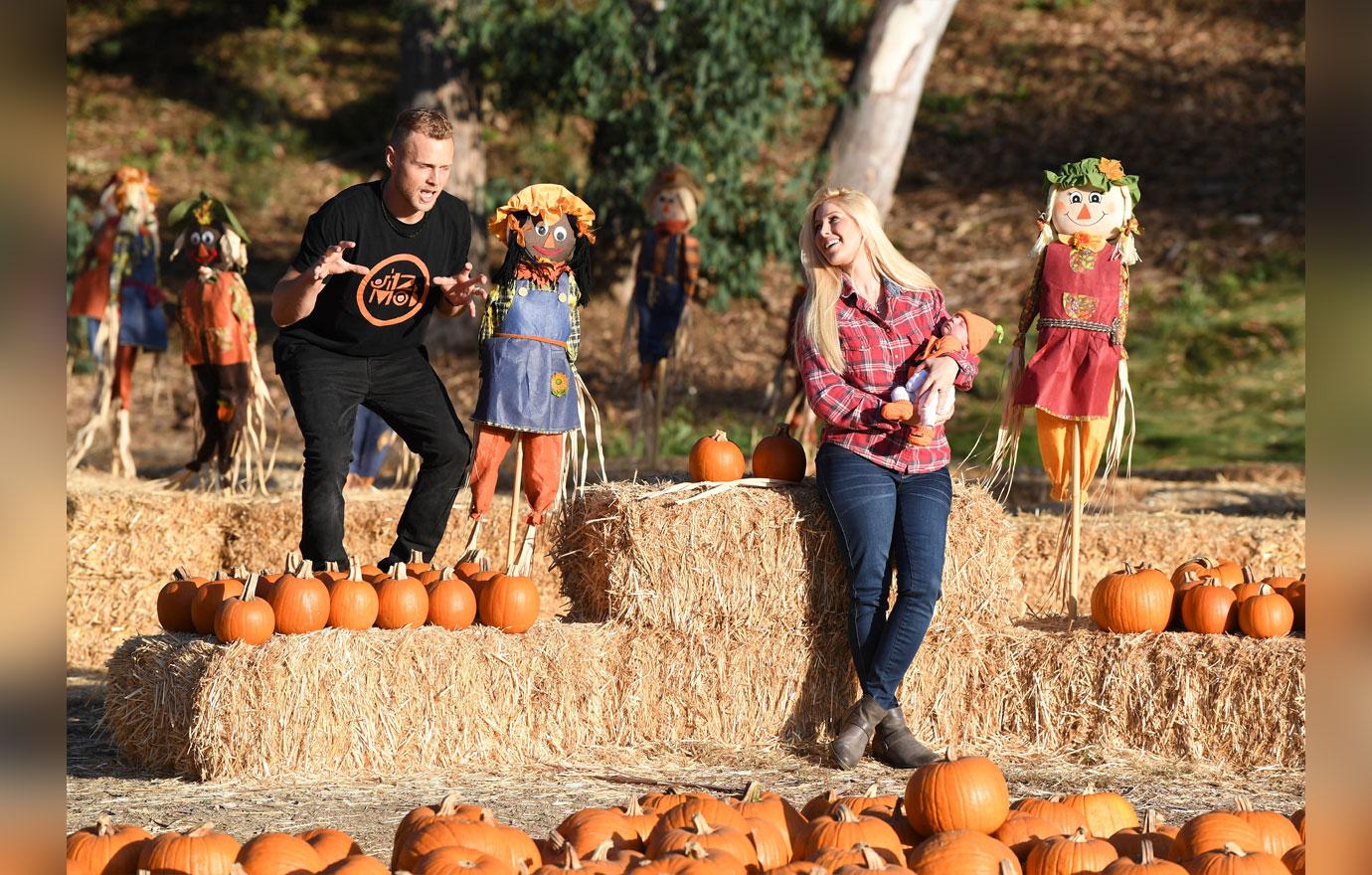 EXCLUSIVE: Heidi Montag and Spencer Pratt take their son Gunner Stone to his first Pumpkin Patch in Pacific Palisades, CA