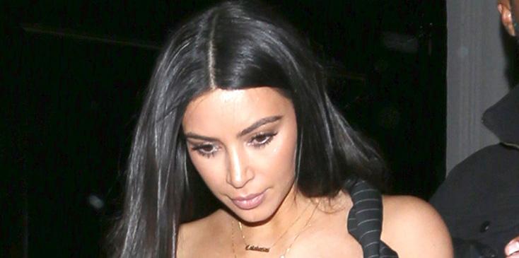 Kim Kardashian shows off her sexy pinstripe outfit as she leaves Craig&#8217;s