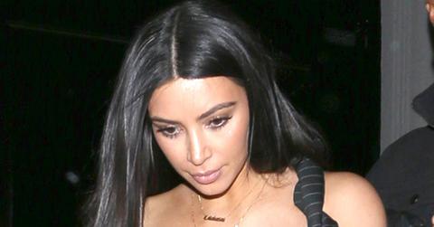 Kim Kardashian shows off her sexy pinstripe outfit as she leaves Craig’s