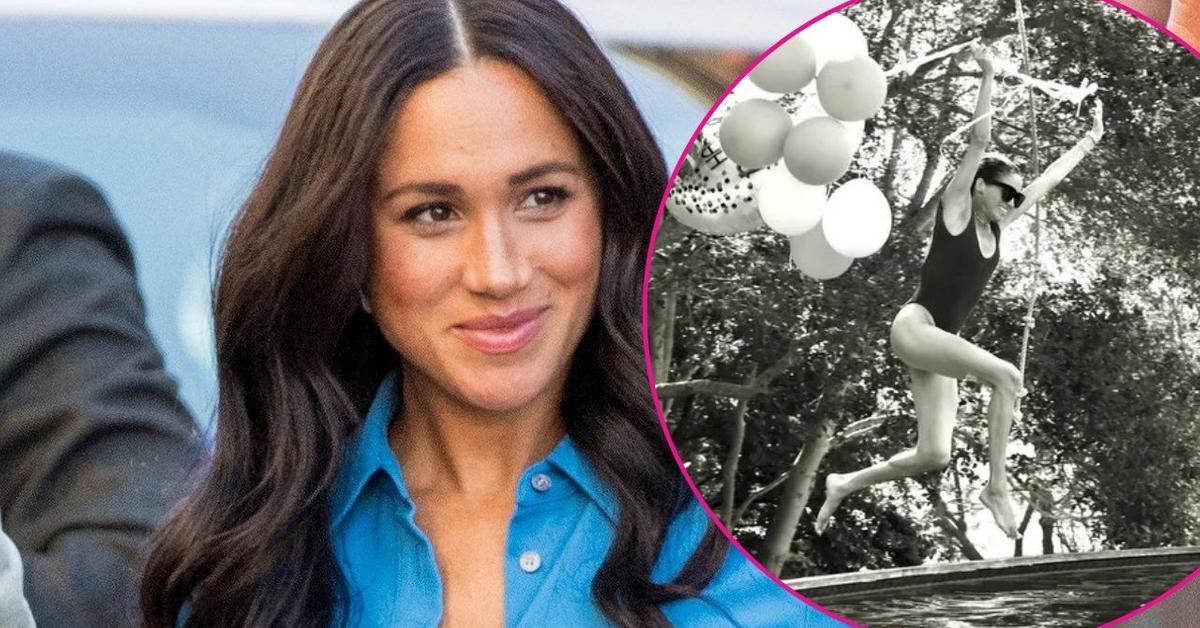 Meghan Markle Shows Off Her Legs in Black Swimsuit as She Rings in 45th Birthday With Solo Pool Photos