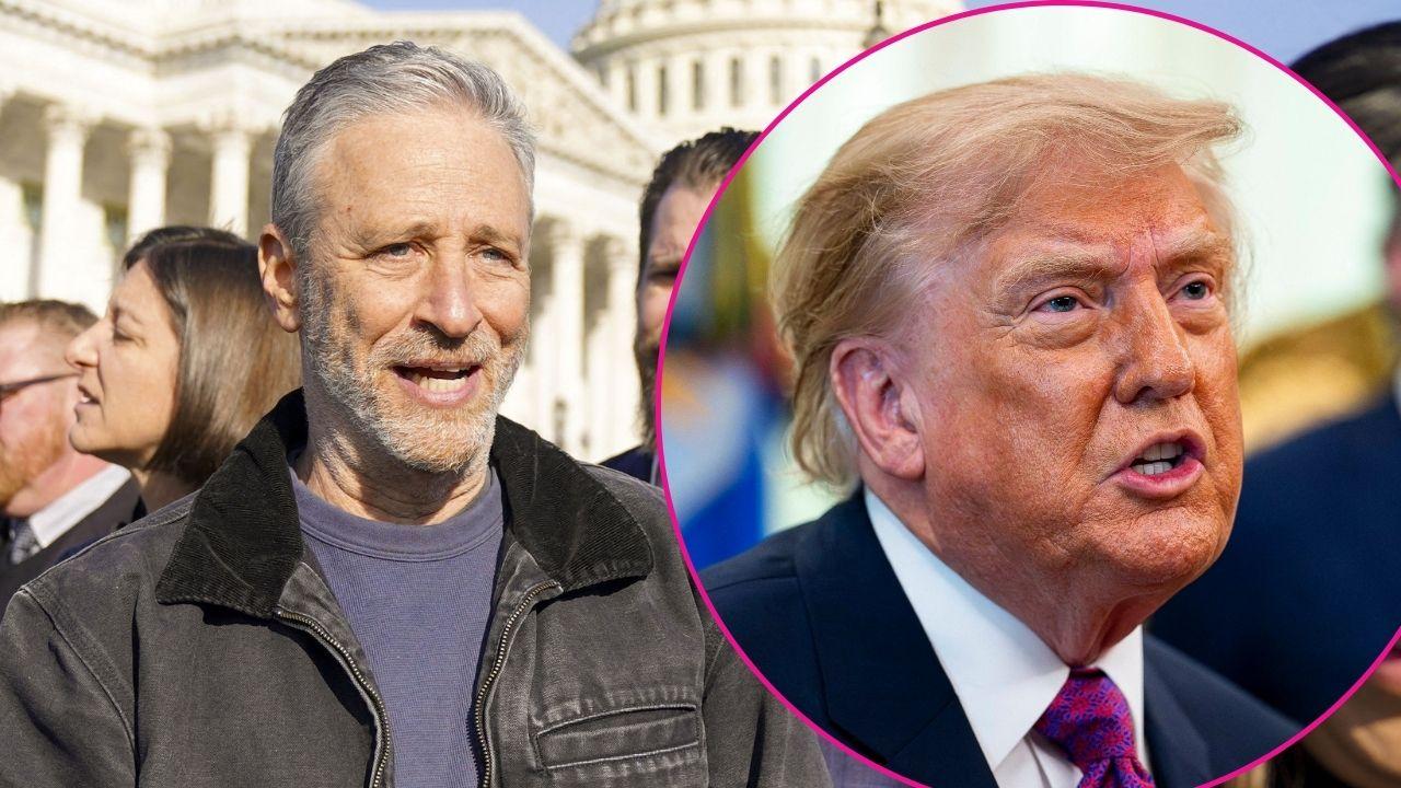 Composite photo of Jon Stewart and Donald Trump.