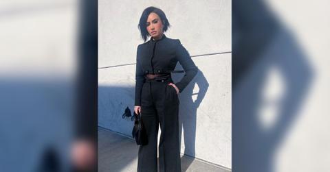 demi lovato rocks edgy all black look social media snapspp