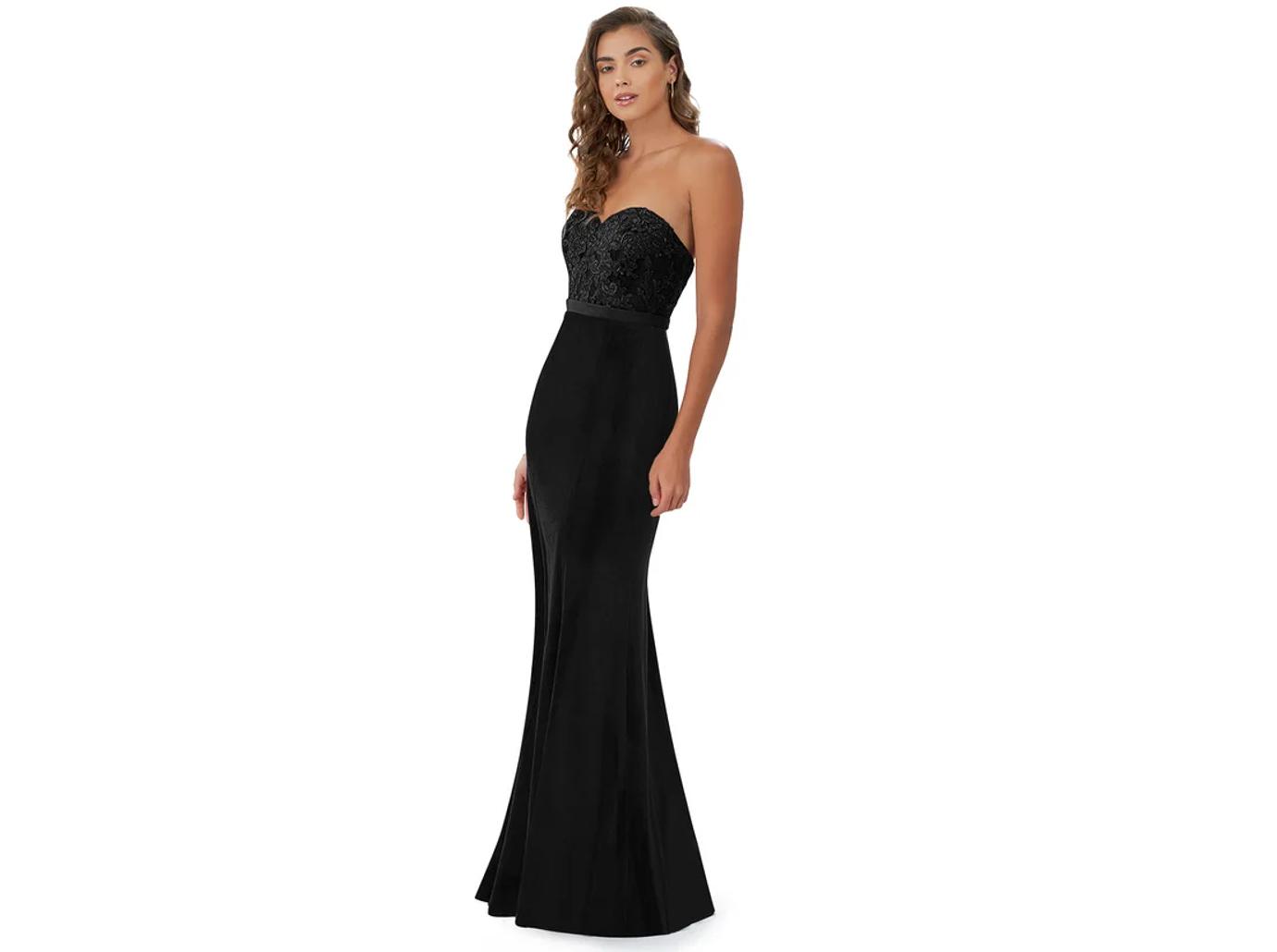 Hilton, Strapless Tailored Dress in Black