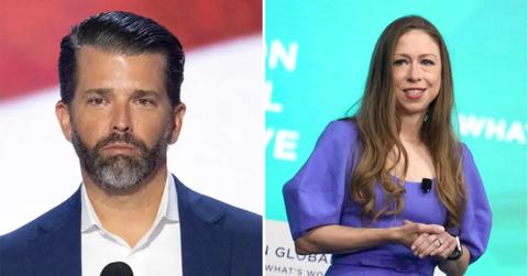 Split photo of Donald Trump Jr. and Chelsea Clinton