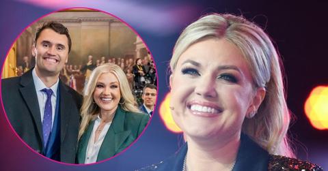 Composite photo of Charlie Kirk and Erika Kirk.