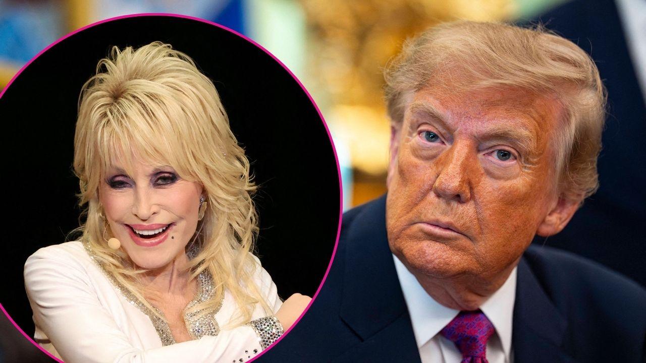 Composite photo of Dolly Parton and Donald Trump.