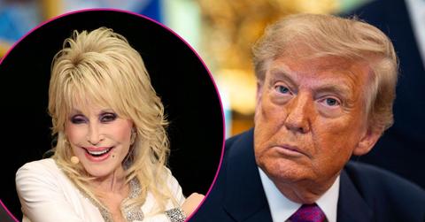 Composite photo of Dolly Parton and Donald Trump.