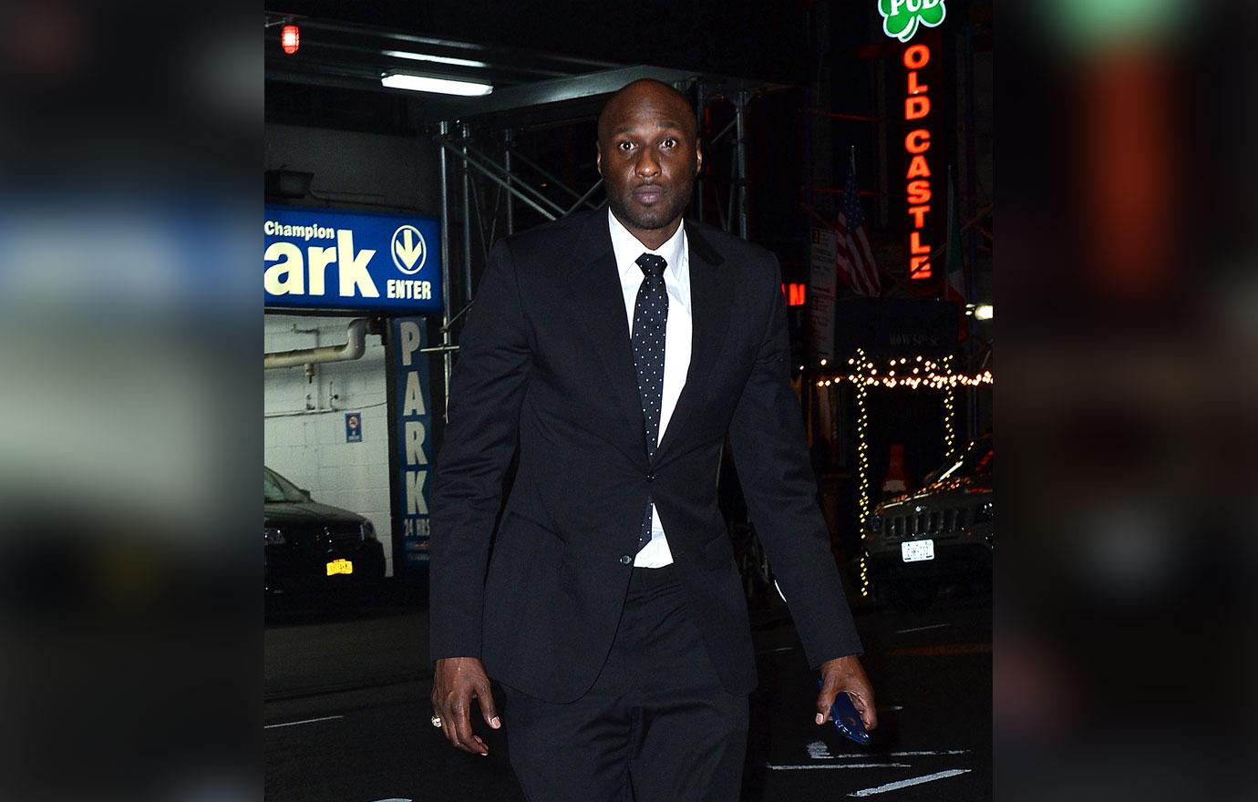 EXCLUSIVE: Lamar Odom steps out to accept his induction into the New York City hall of fame in NYC