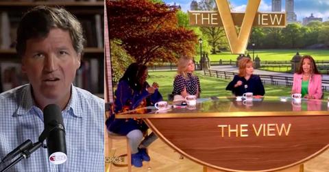Composite photo of Tucker Carlson and 'The View' cast