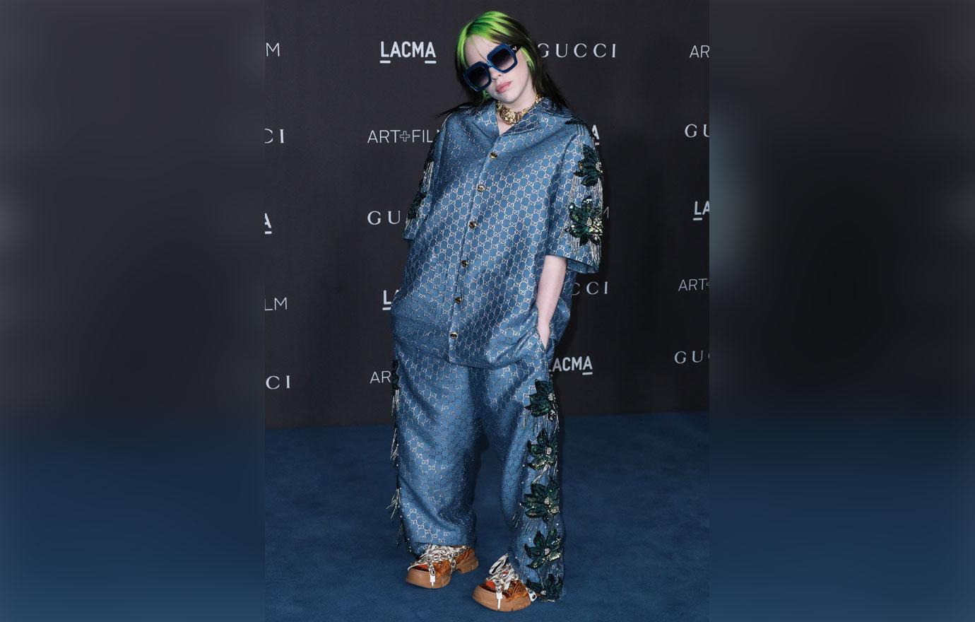 Big Four Winner Billie Eilish Wears Neon Custom Gucci to 2020