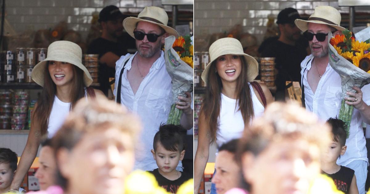 image of Brenda Song and Macaulay Culkin were spotted with their two sons.