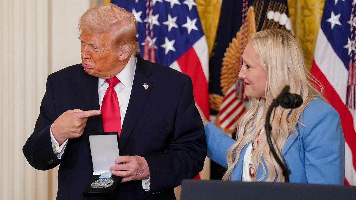 photo of Kaillie Humphries and Donald Trump. 