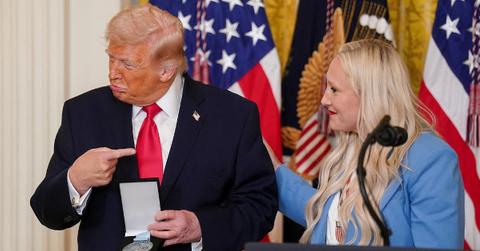photo of Kaillie Humphries and Donald Trump.