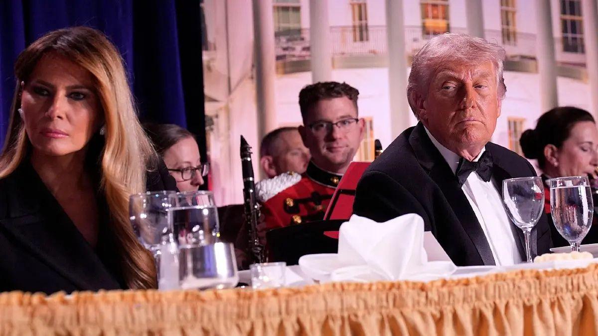 Photo of Donald and Melania Trump called for Jimmy Kimmel to be fired for his 'expectant widow' joke.