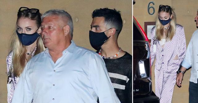 joe jonas and sophie turner walk hand in hand as they leave nobu malibu ok