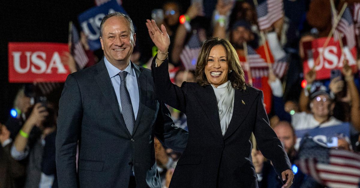 Image of Kamala Harris was taunted about her husband Doug Emhoff's past affair.