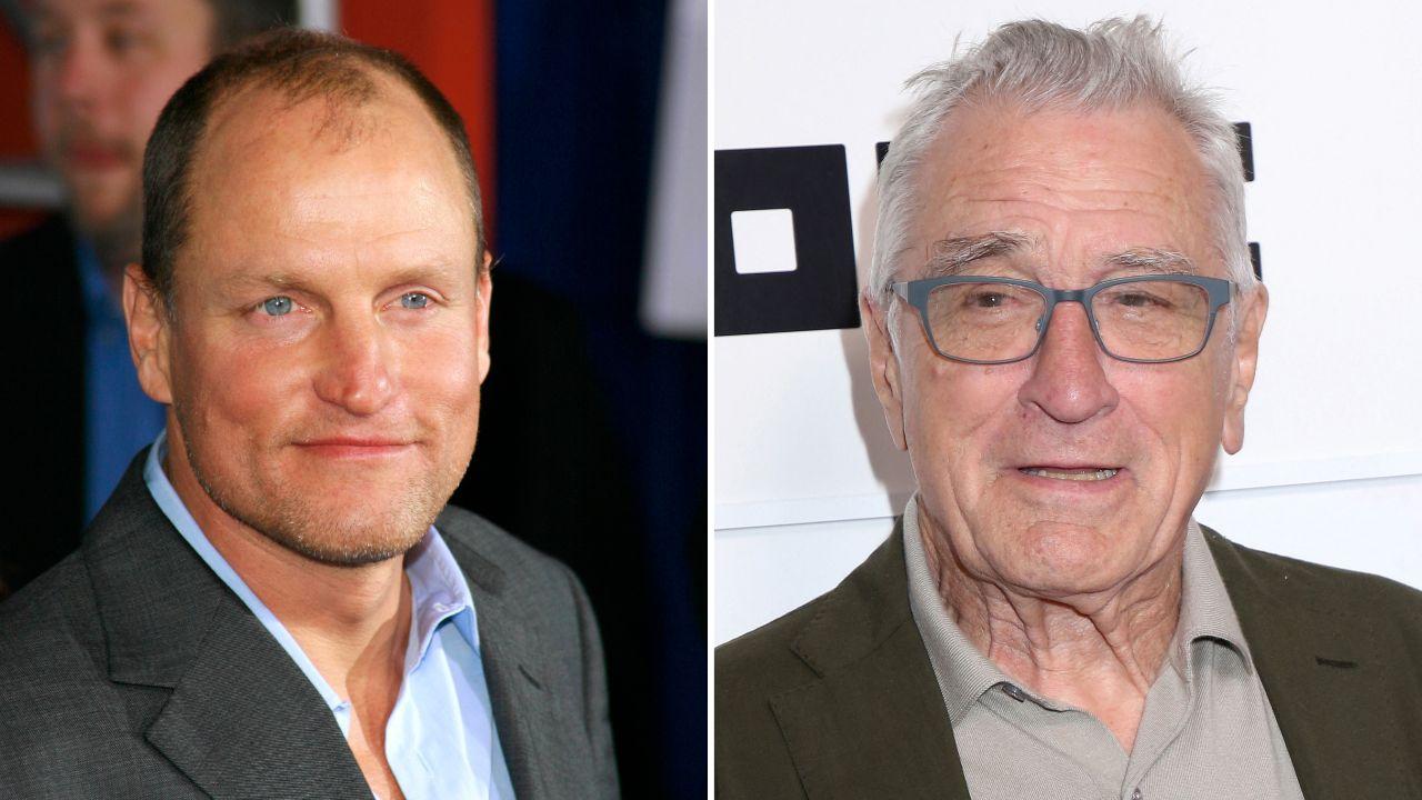 Split photo of Woody Harrelson and Robert De Niro