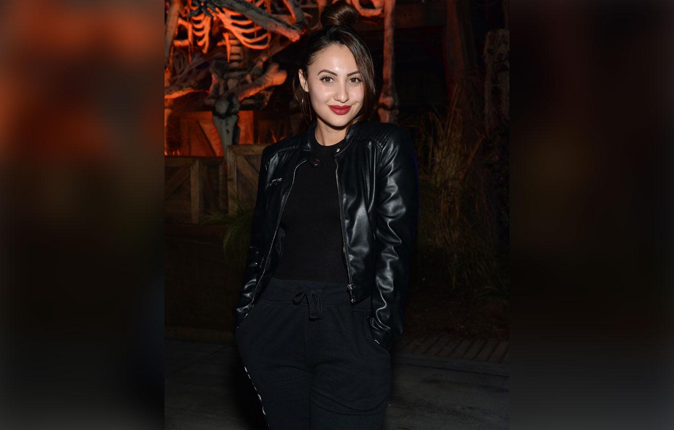 Francia Raisa In Black Leather Jacket Selena Gomez