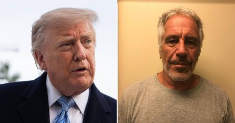 Split image of Donald Trump and Jeffrey Epstein