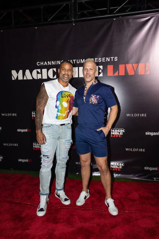 shaun t and scott blocker at premiere of magic mike live the tour credit world red eye for magic mike live the tour