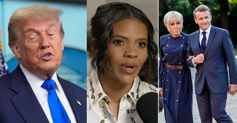 Composite photo of Donald Trump, Candace Owens, Brigitte Macron and Emmanuel Macron